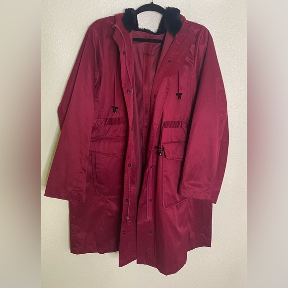 Torrid 3 in 1 nylon puffer parka Jacket Coat plus size 1 (14/16) Burgundy Red - Picture 7 of 12